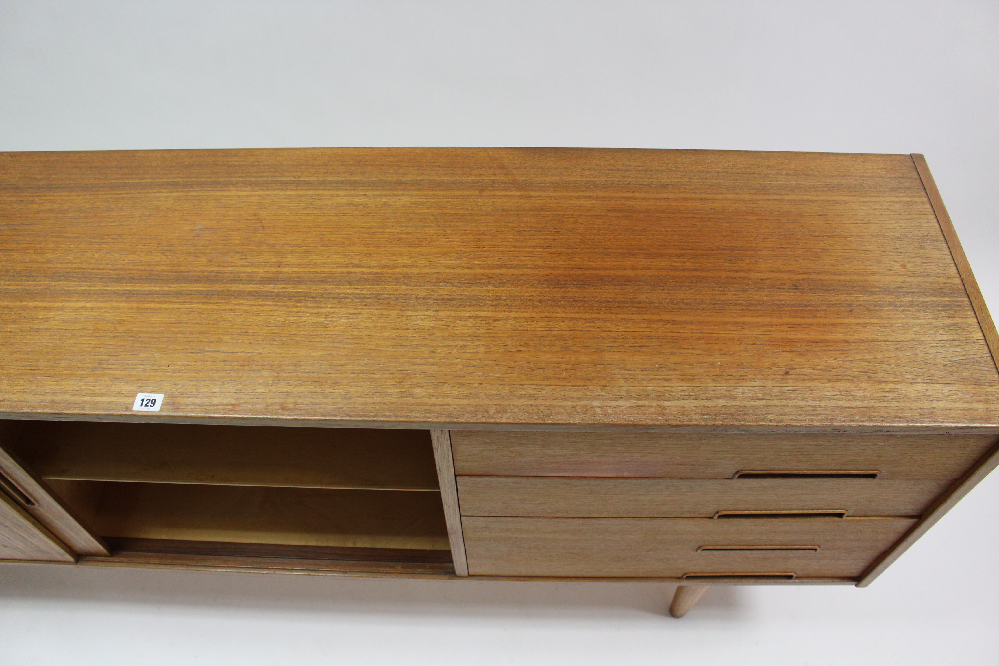 A 1960’s TROEDS OF SWEDEN “TRENTO” TEAK SIDEBOARD fitted four long drawers to the right-hand side, - Image 7 of 12