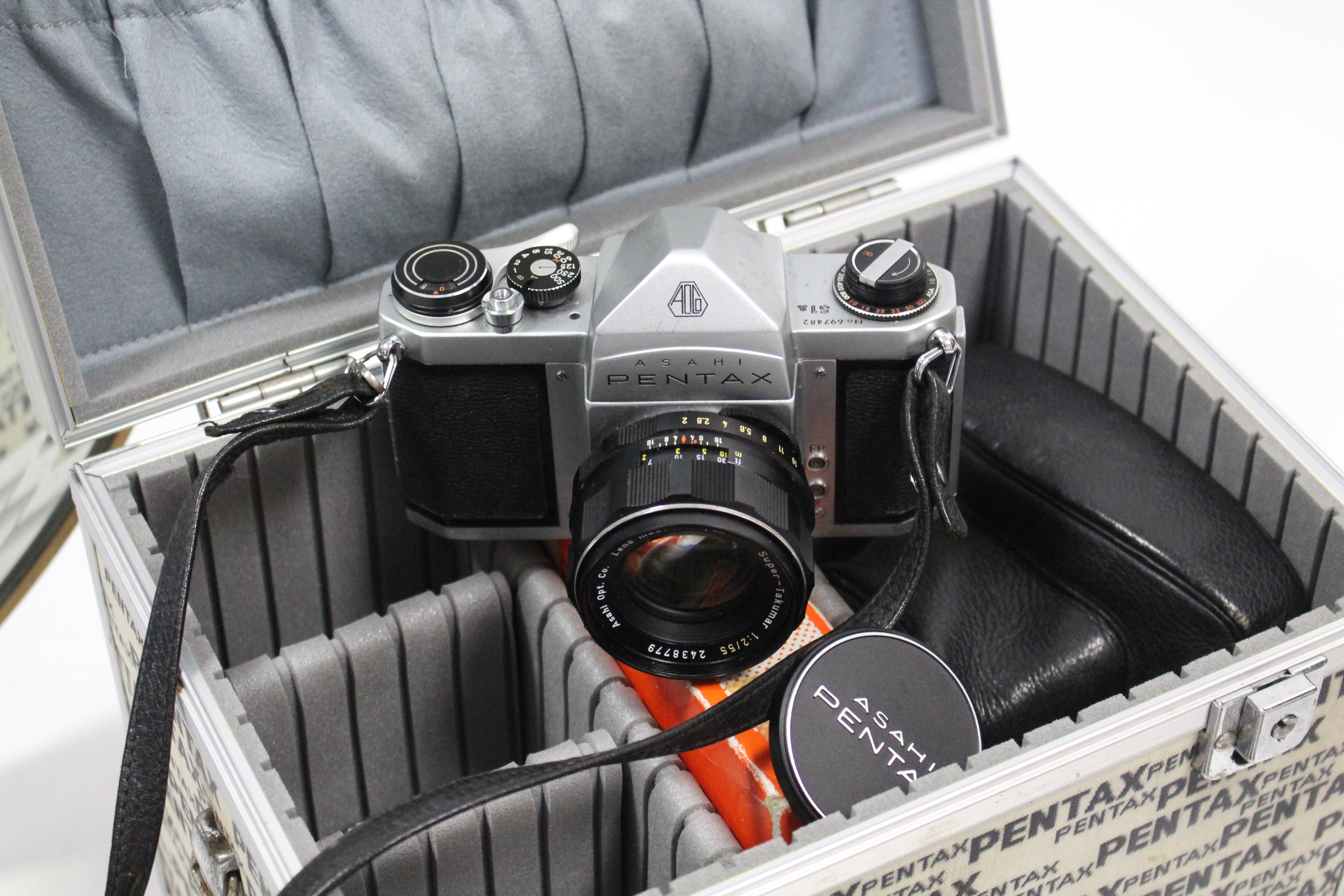 A Pentax Asahi camera with case; together with three airguns; two mirrors; a jardinière stand; & - Image 2 of 4