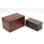 Two wooden storage boxes, 22¼” & 17¾” wide.