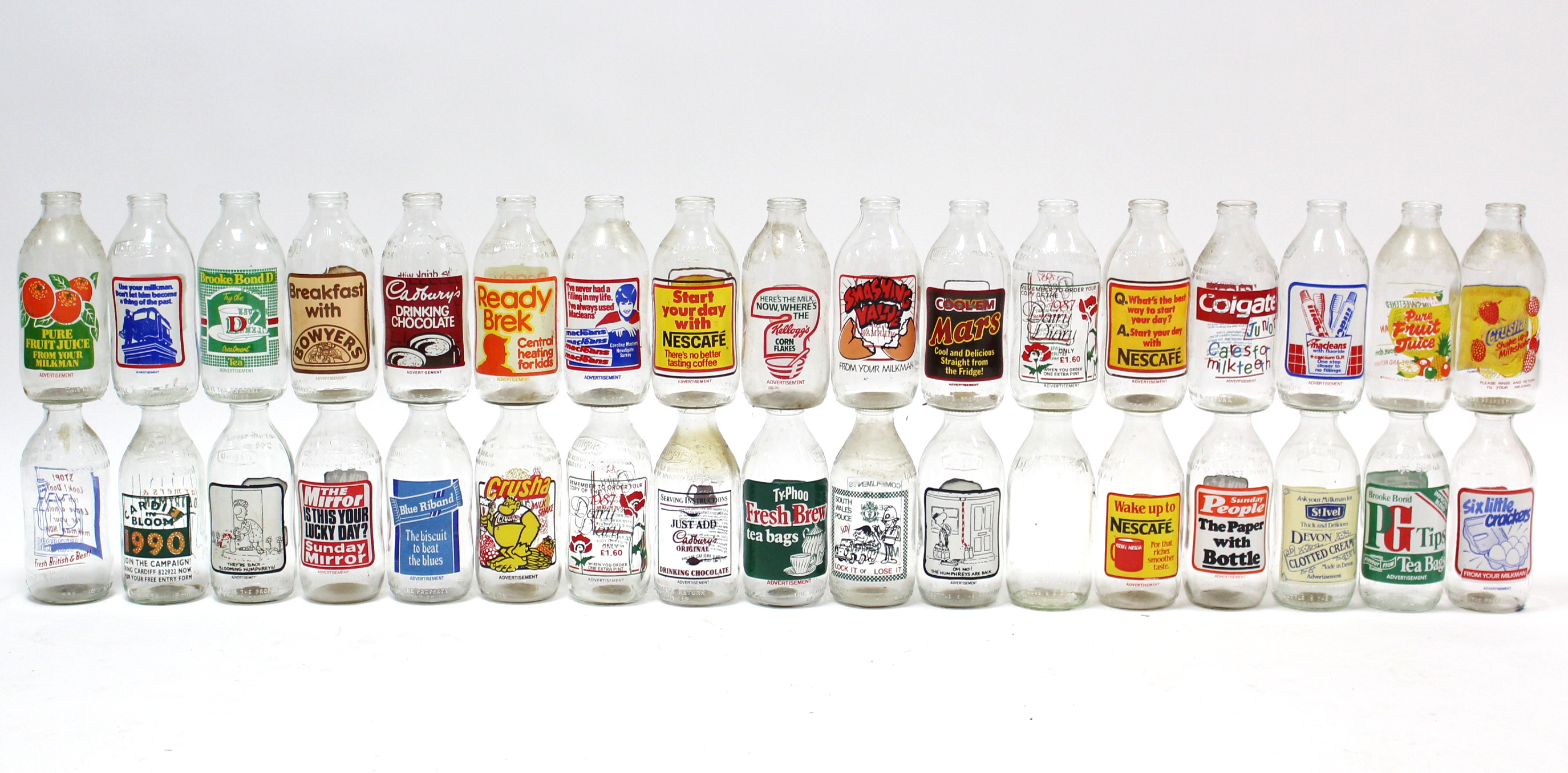 Thirty-four various advertising milk bottles. - Image 2 of 2