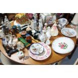 Various items of decorative china, etc.; & three decorative pictures.