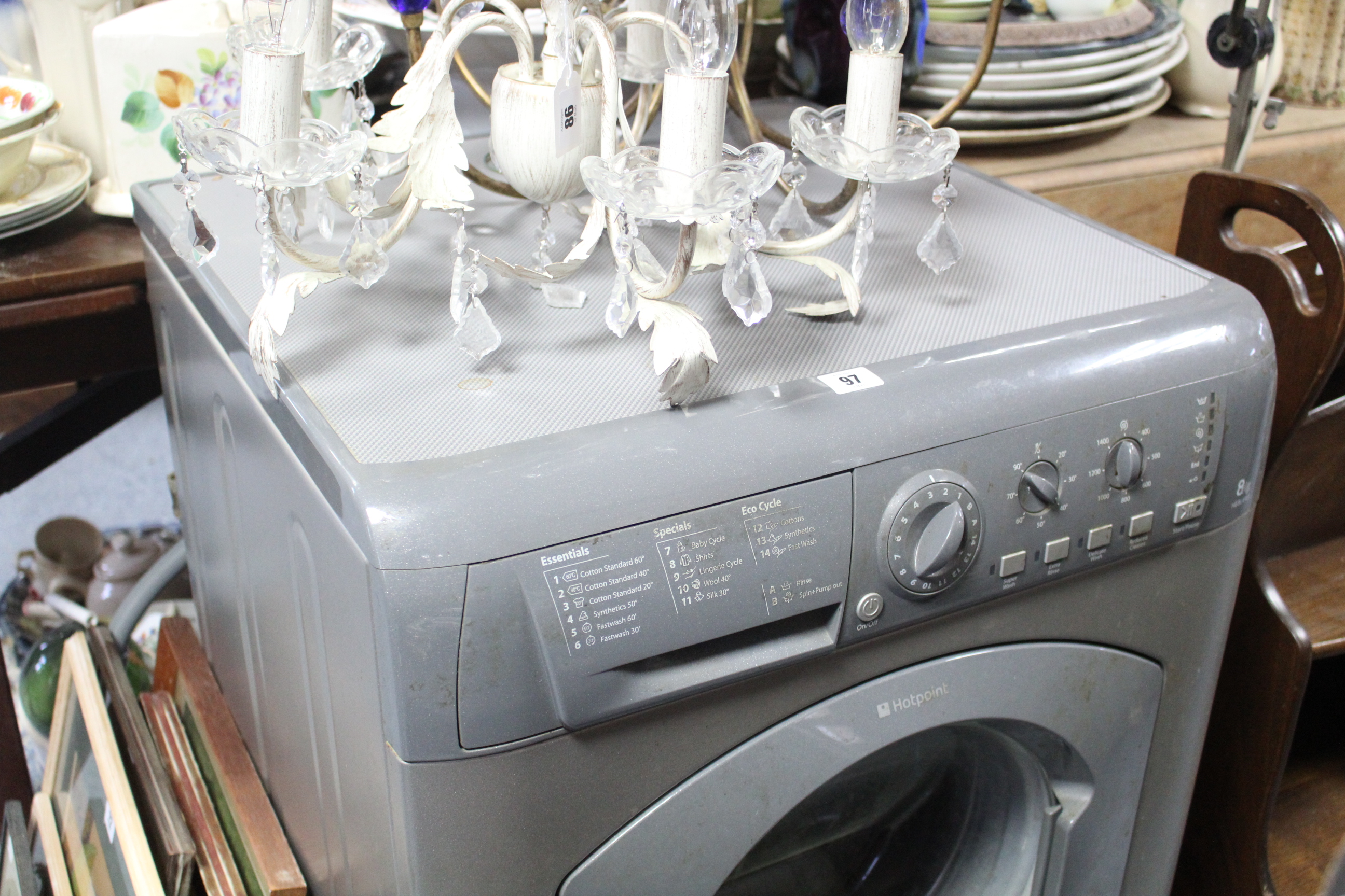 A Hotpoint 8kg washing machine in silvered-finish case. - Image 2 of 2