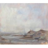 Attributed to SIR WINSTON CHURCHILL, O.M., R.A. (1874-1965). A sketch of an estuary scene,