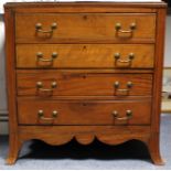 A George III satinwood & kingwood crossbanded small chest, fitted one long deep drawer with mock