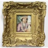 INDIAN SCHOOL, 19th century. A head-&-shoulders portrait miniature of a nobleman. Gouache: 3¼” x