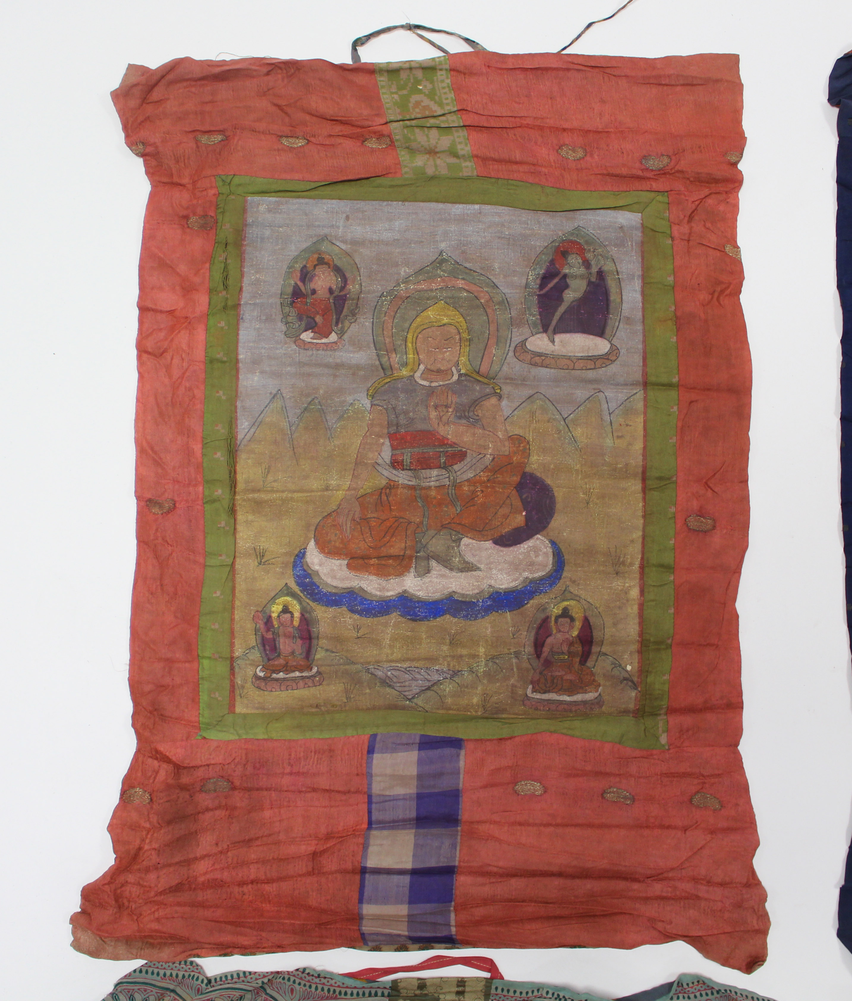 A group of six various Tibetan Thankas; the largest: 23” x 19”. - Image 5 of 7