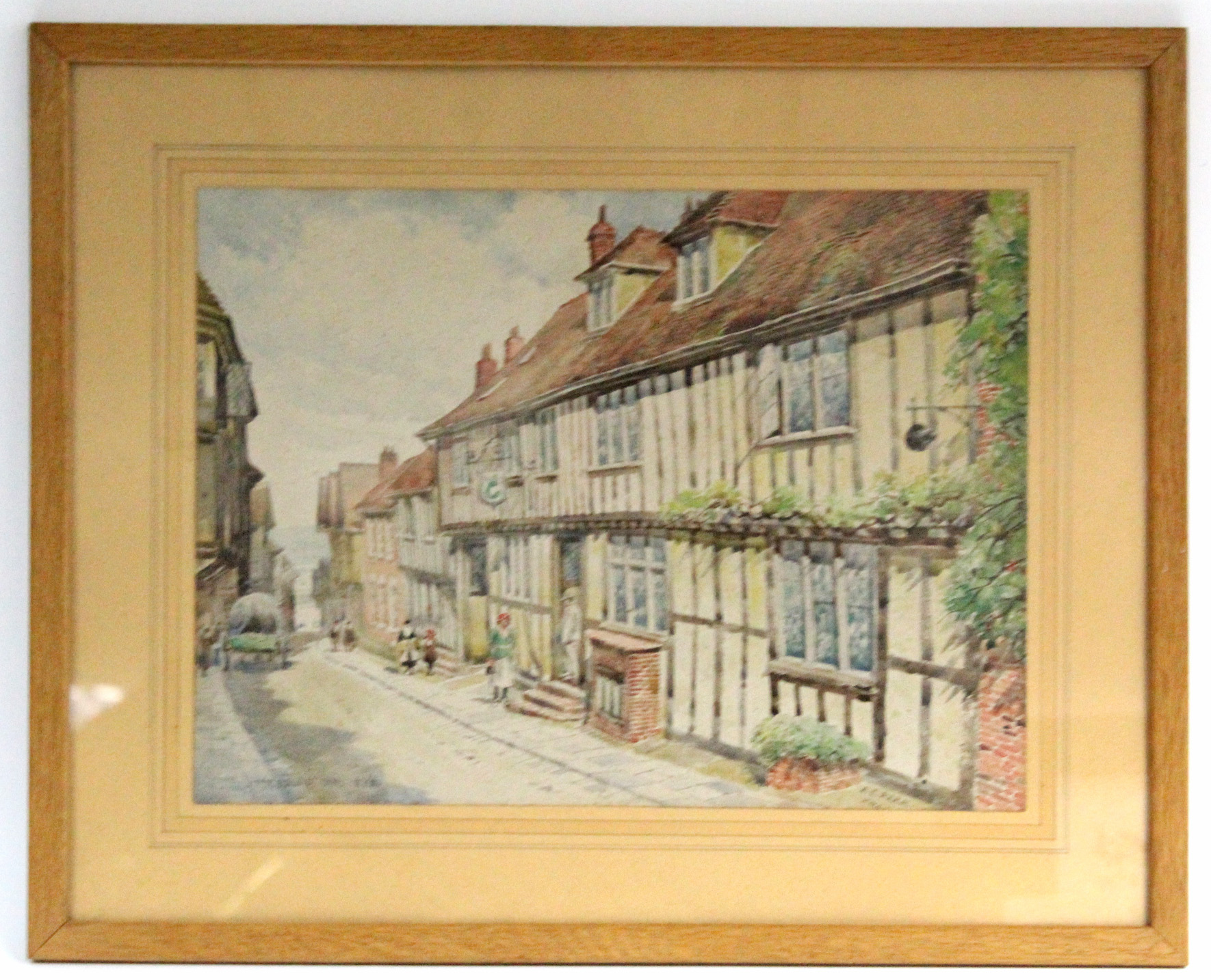 ARTHUR CHARLES FARE (1876-1958). “The Mermaid Inn, Rye”, watercolour: 11” x 15”; & six architectural