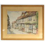 ARTHUR CHARLES FARE (1876-1958). “The Mermaid Inn, Rye”, watercolour: 11” x 15”; & six architectural