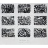 GEORGE TUTE, R.W.A., R.E. (b. 1933). A group of nine woodcut engravings (mounted as one) from “Under