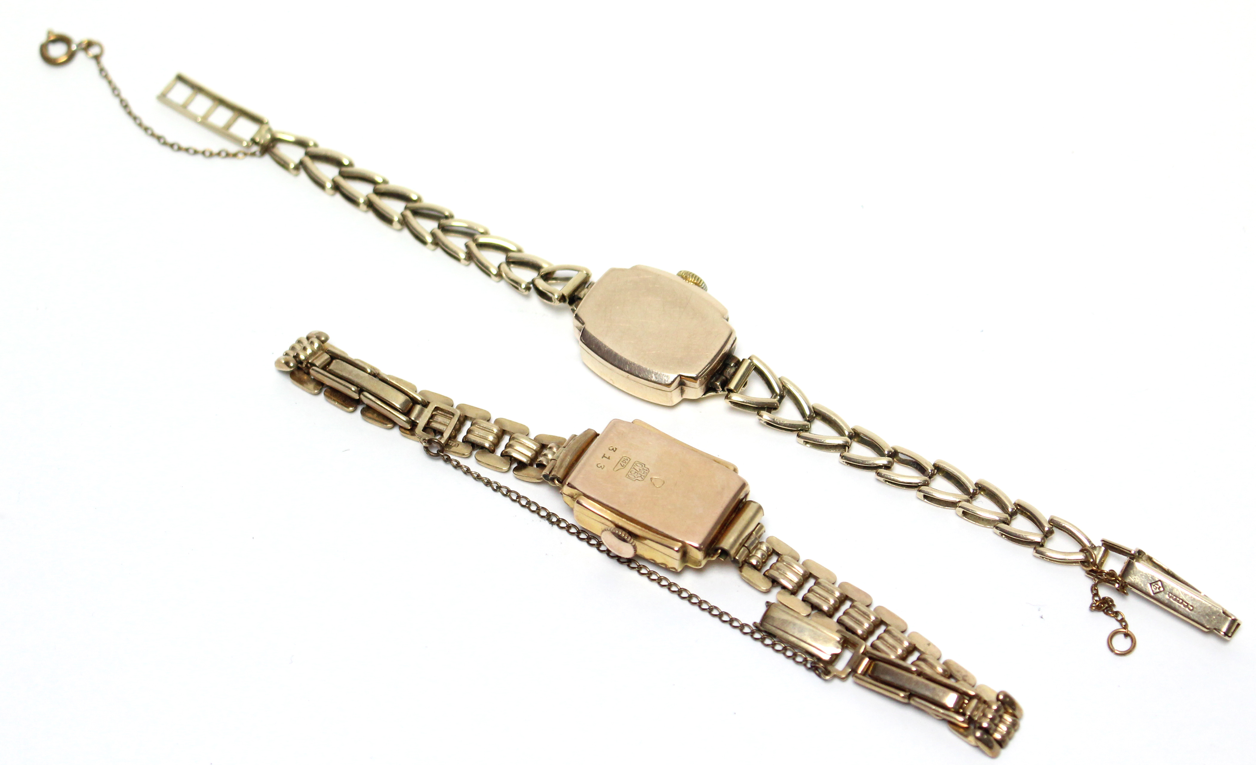 Two 9ct. gold ladies’ wristwatches, each with 9ct. flexible bracelet. (22.5 gm total, including - Image 3 of 3