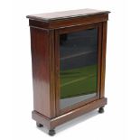 A 19th century inlaid-mahogany dwarf display cabinet fitted two shelves enclosed by glazed panel
