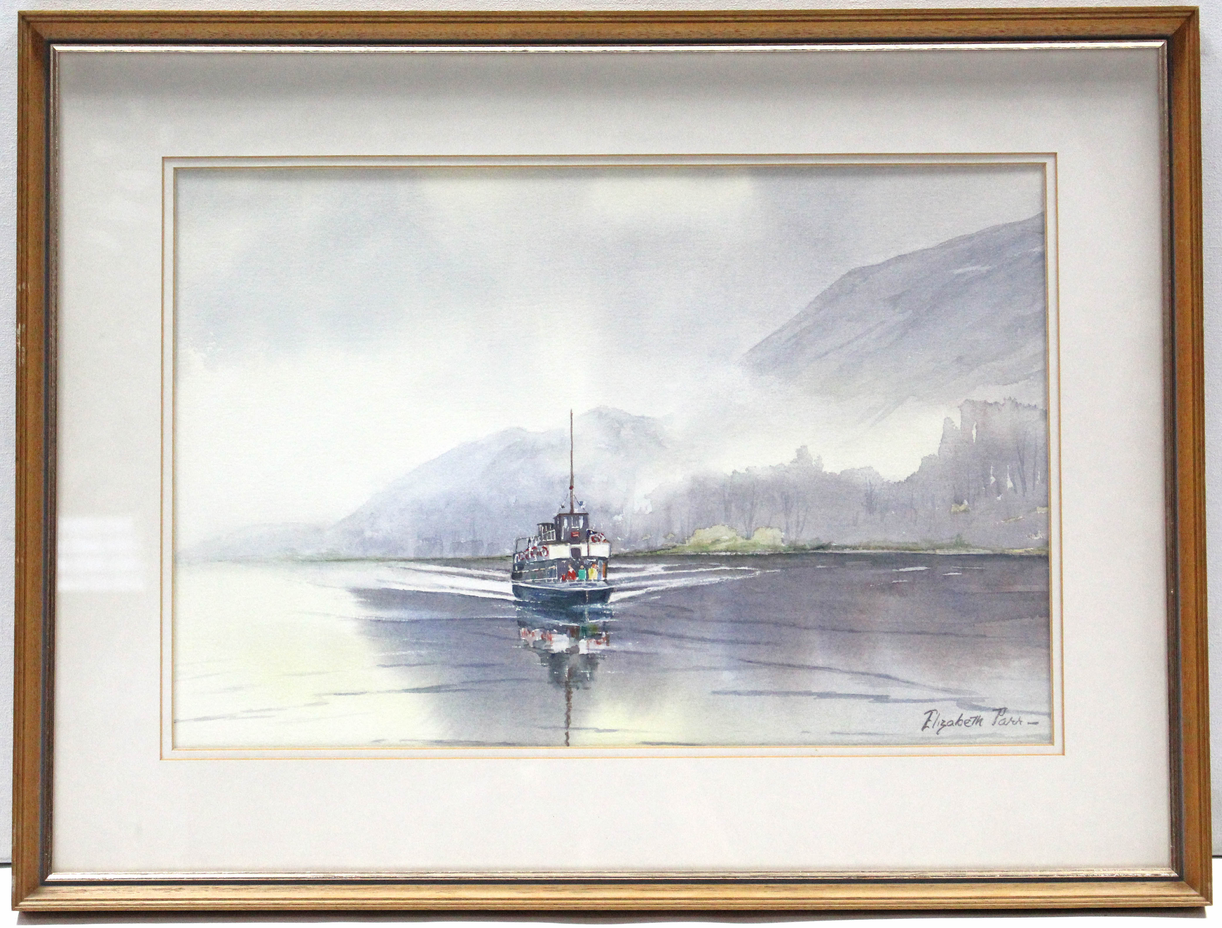 ELIZABETH PARR (Newlyn School). “The Raven on Lake Ullswater”. Signed, Watercolour: 14” x 21”, in