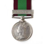 The Afghanistan Medal (1878-80), with clasp “Kandahar”, awarded to: (partially worn)…(?)hurk Sing