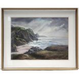 ELIZABETH PARR (Newlyn School). “Kynance Cove”. Signed, Pastels: 18” x 24½”, in glazed frame.