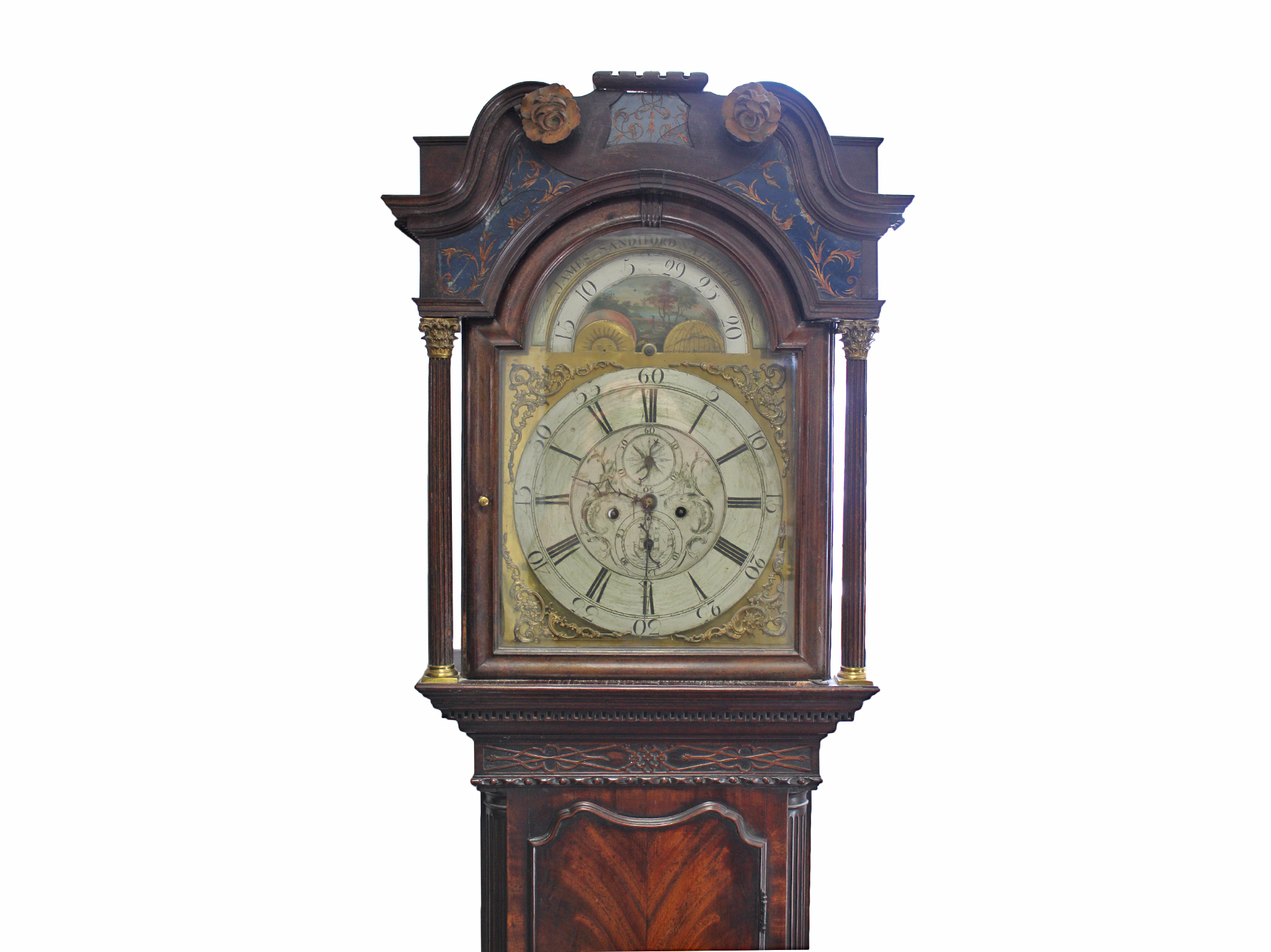 AN 18th century LONGCASE CLOCK, the 14” brass & silvered dial signed: “James Sandiford, Salford” - Image 2 of 8