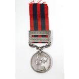 The India General Service Medal, with two clasps: “N. E. Frontier 1891” & “Burma 1887-89”, awarded