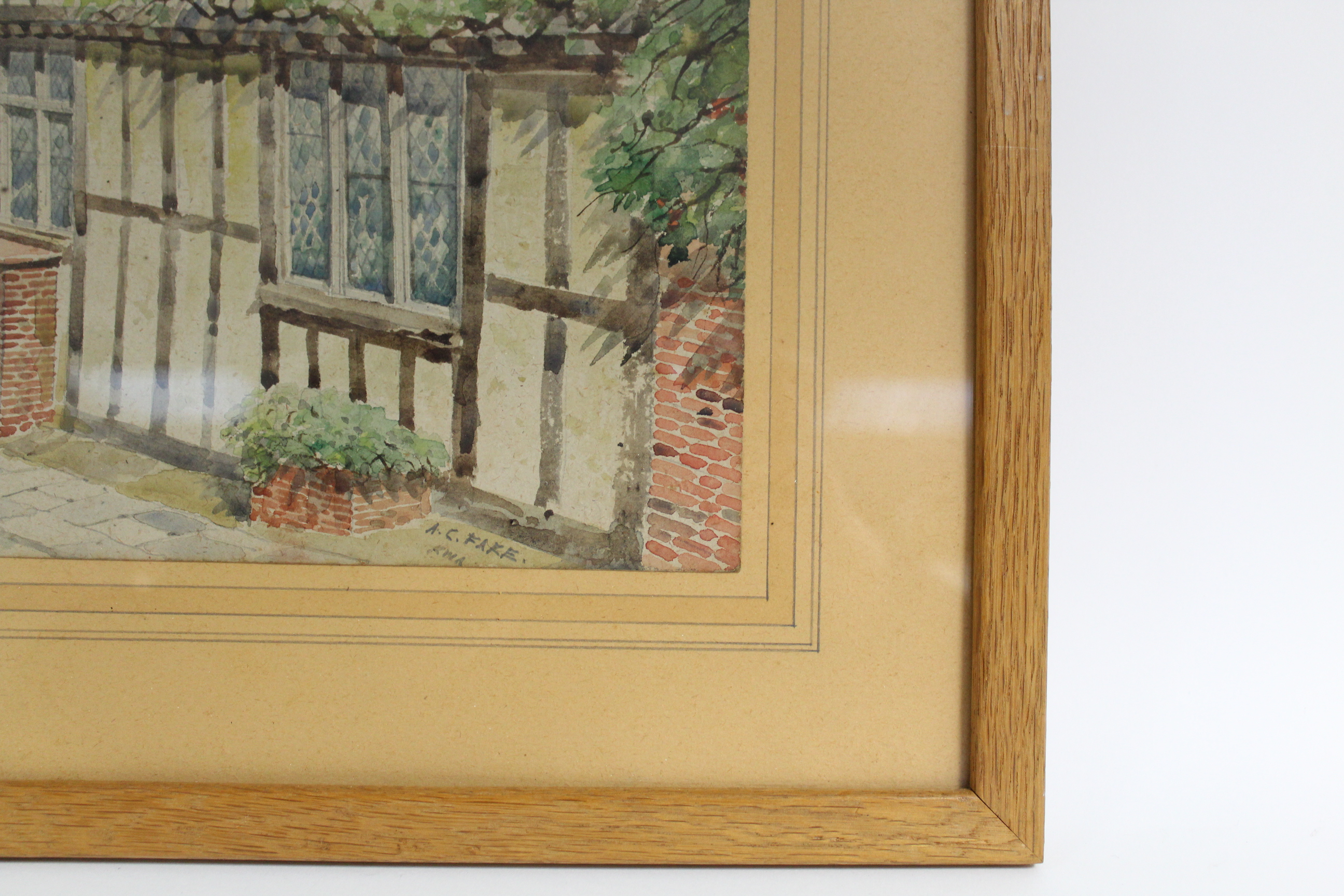 ARTHUR CHARLES FARE (1876-1958). “The Mermaid Inn, Rye”, watercolour: 11” x 15”; & six architectural - Image 2 of 9