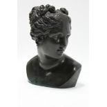 A large bronze bust of Venus, after the antique; 13” wide x 17” high.