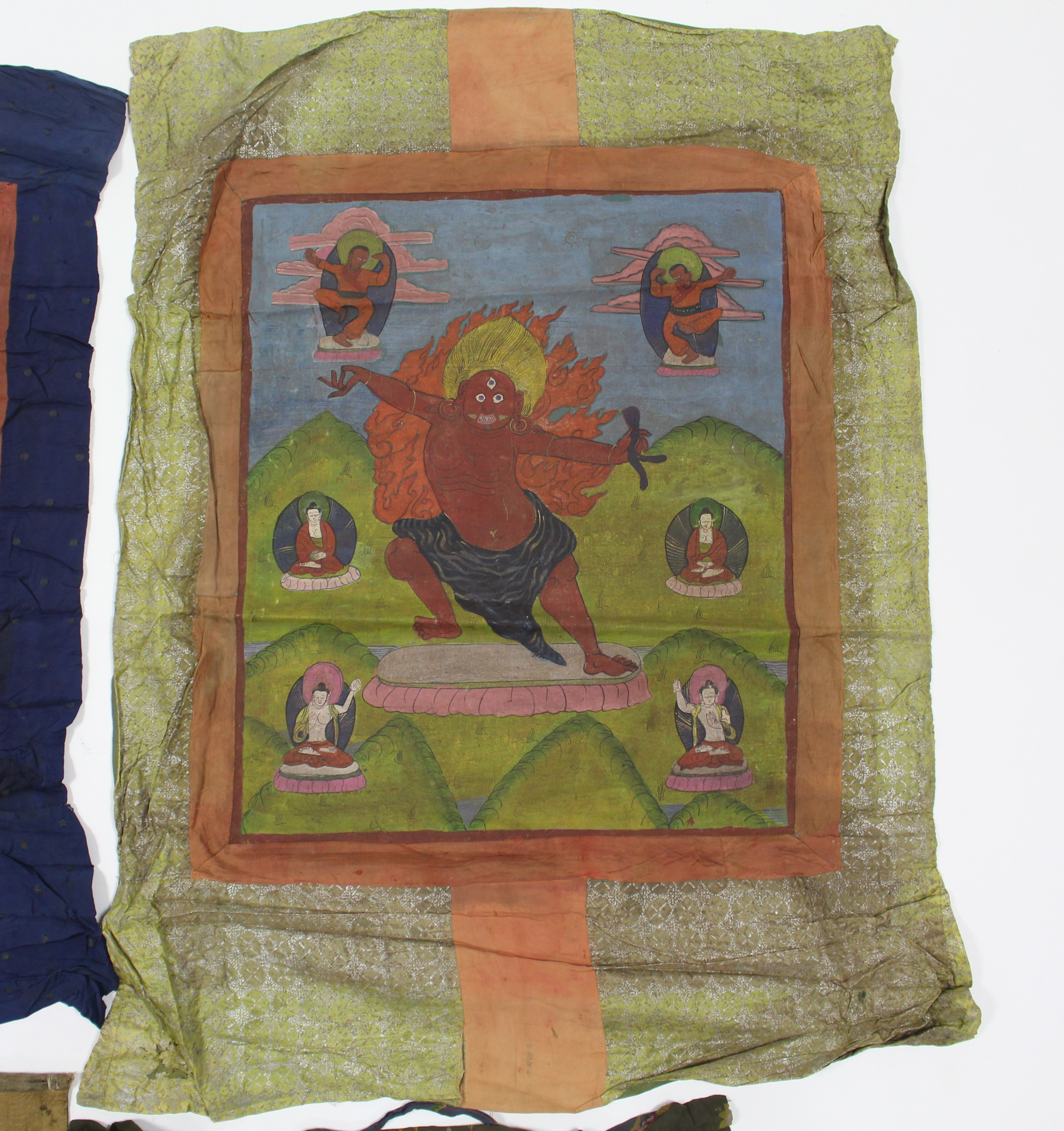 A group of six various Tibetan Thankas; the largest: 23” x 19”. - Image 7 of 7