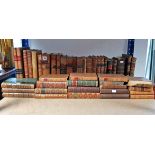 Approximately thirty various antique leather bound volumes.