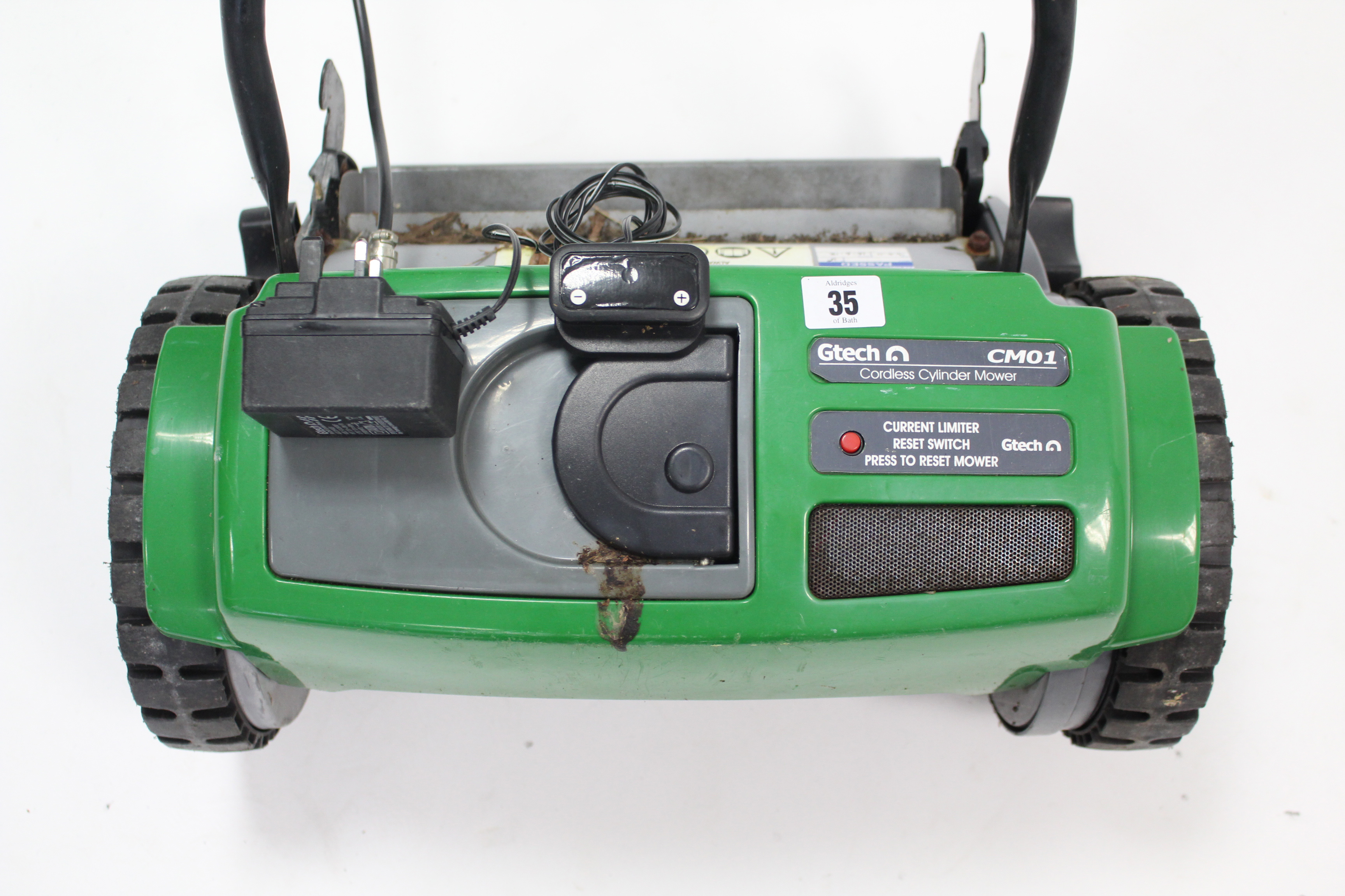 A G-tech “CM01” cordless cylinder mower, lacking grass box. - Image 2 of 2