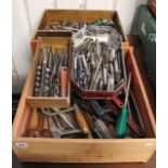 Various assorted wrenches, drill bits, taps etc.