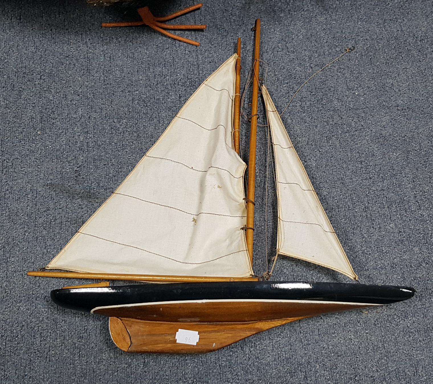 Two wooden model sailing boats; three wall mirrors; two teatrays & sundry other items. - Image 3 of 7