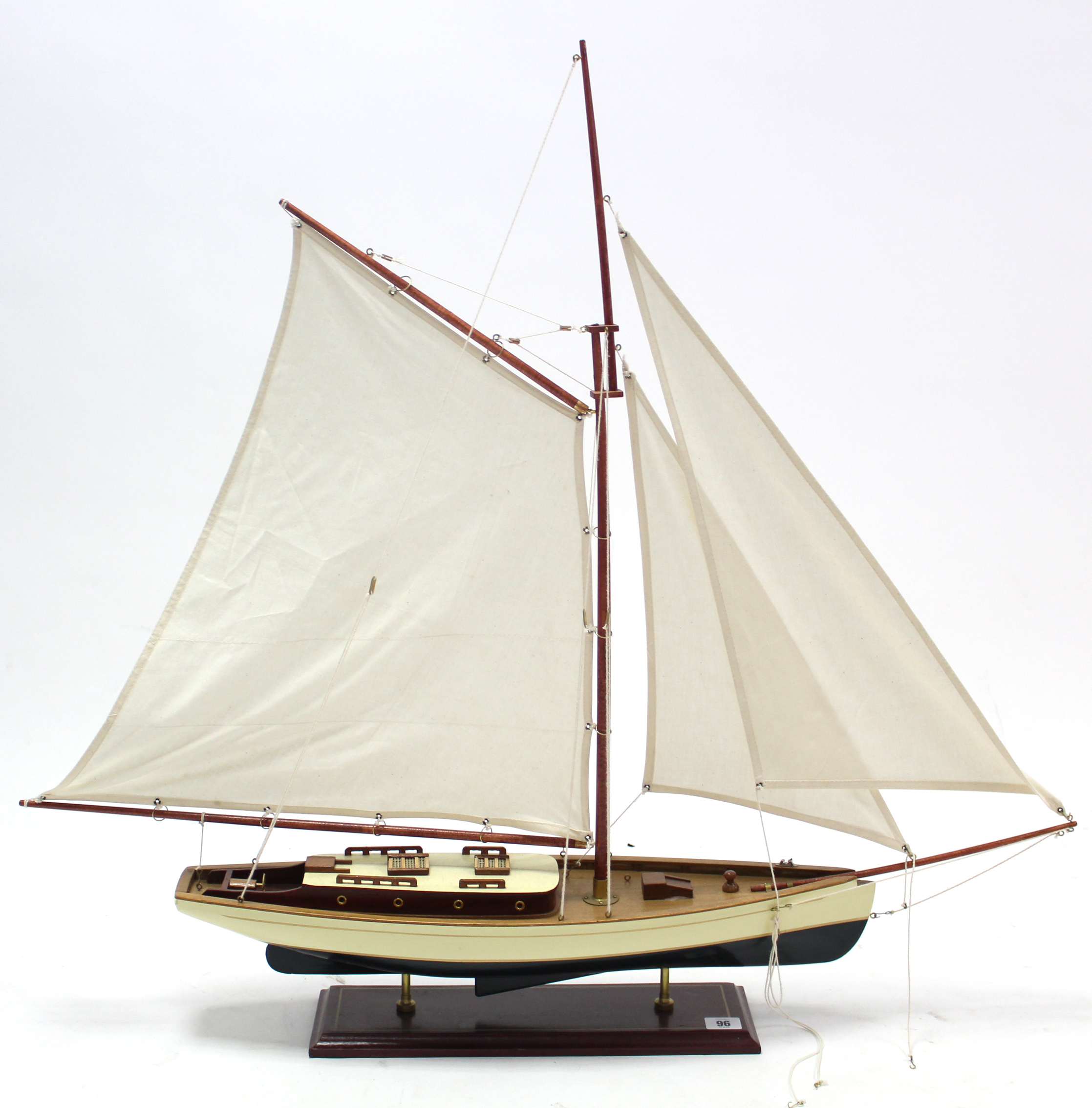 Two wooden model sailing boats; three wall mirrors; two teatrays & sundry other items.