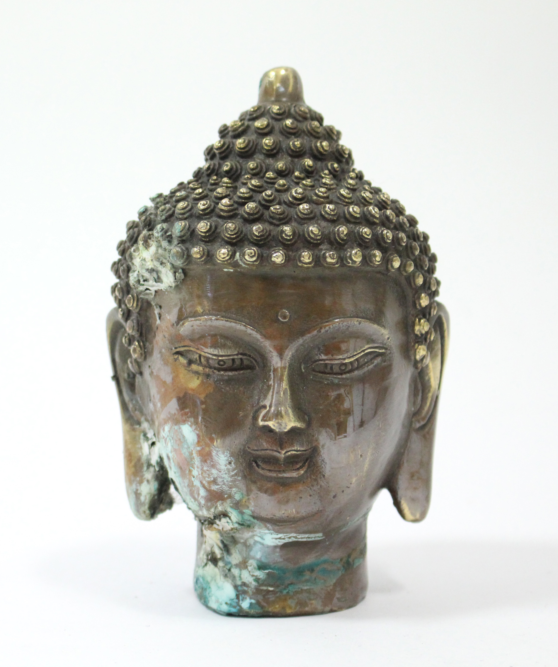 A modern bronzed Thai Buddha ornament, 5¾” high.