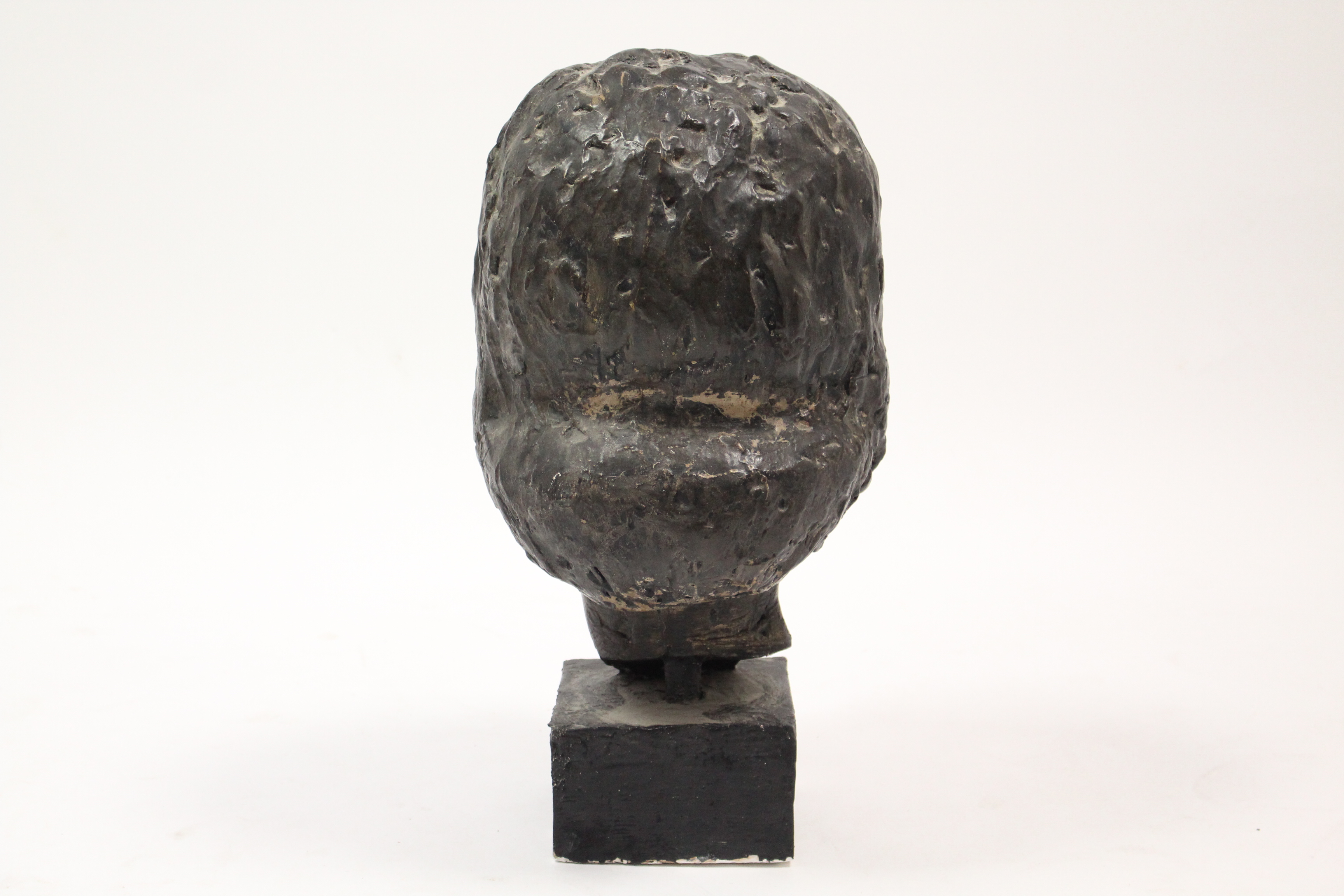 A bronzed composition female bust on square pedestal, 16” high (slight faults). - Image 4 of 4
