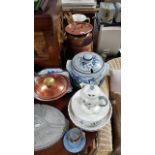 Various items of decorative china, pottery, metalware, etc.