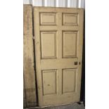 Two antique cream painted wooden doors, 33½” x 74½” & 33¾” x 73”