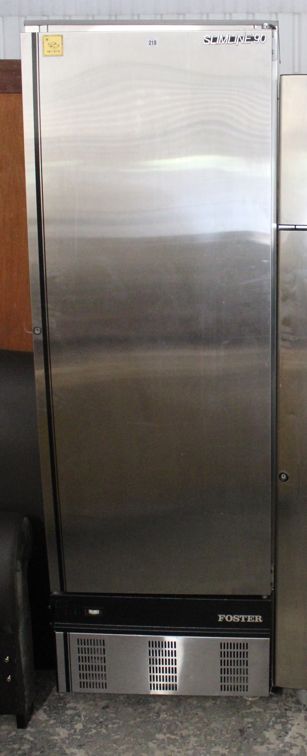 A Foster “Slimline 90” tall catering grade chiller cabinet refrigerator in silvered finish case, - Image 4 of 5
