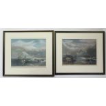 A pair of coloured engravings after J.M.W. Turner – coastal scenes; 7¼” x 9½”, each in glazed