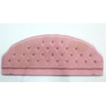 A Millbrook pink satin buttoned 5’ headboard.