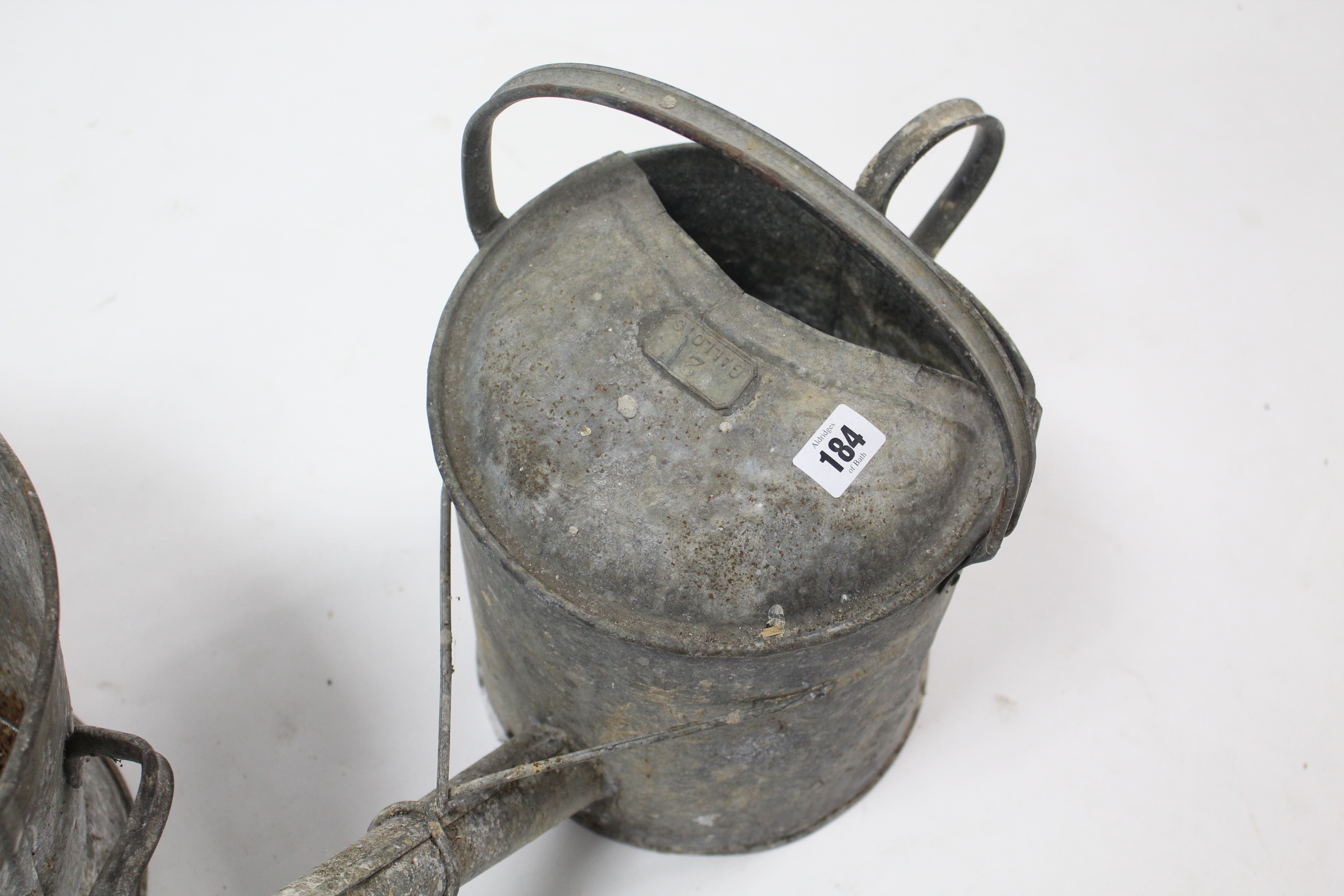 Three galvanised-metal oval watering cans; & a ditto coal scuttle - Image 2 of 3
