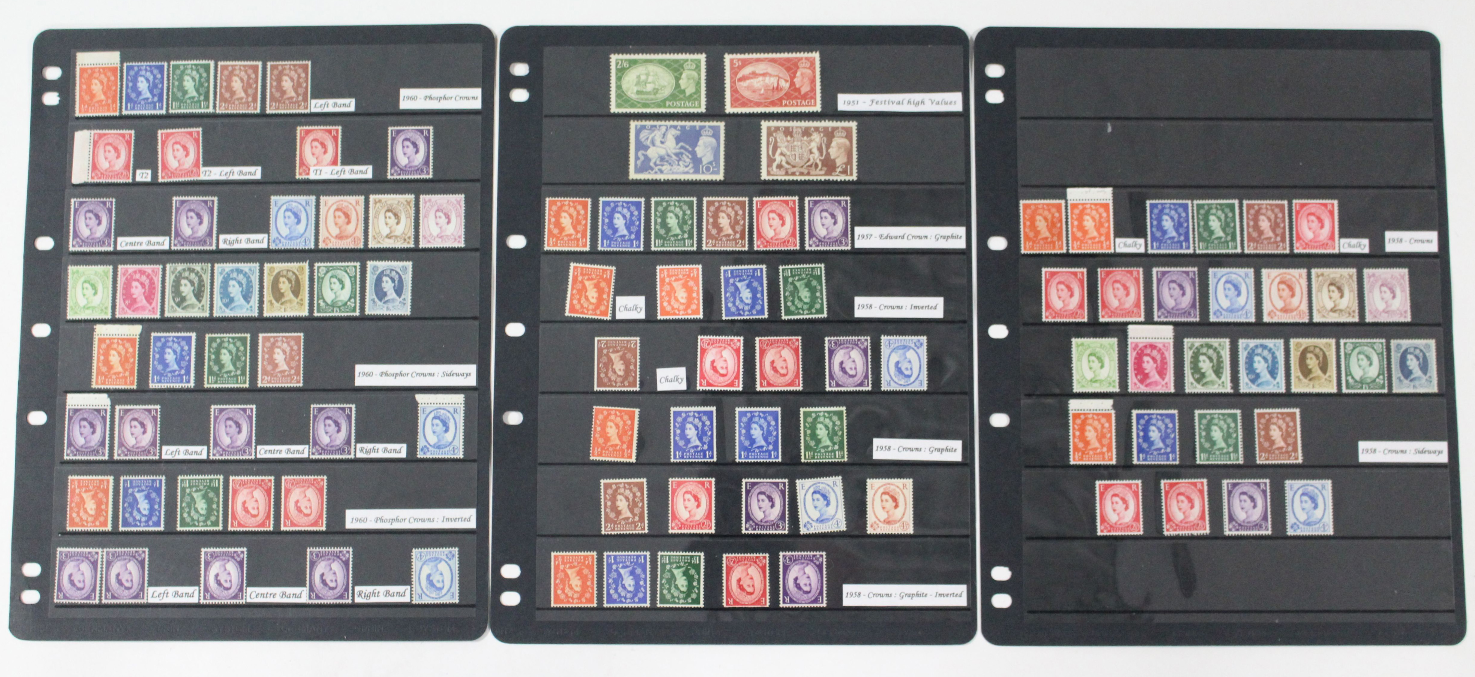 GB Definitives 1951-1960, mint un-mounted, including Festival of Britain high values, ten 1960