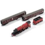 A Hornby railways “00” gauge scale model “Hogwarts Castle” locomotive & tender; & two ditto