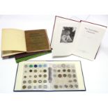 Four numismatic reference books/journals; & a collection of transport tokens in a ring-binder