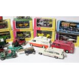 Three Dinky scale models “Fire Engine”, “Ford Transit Van” & “Superior Citroen”; a Britain’s scale