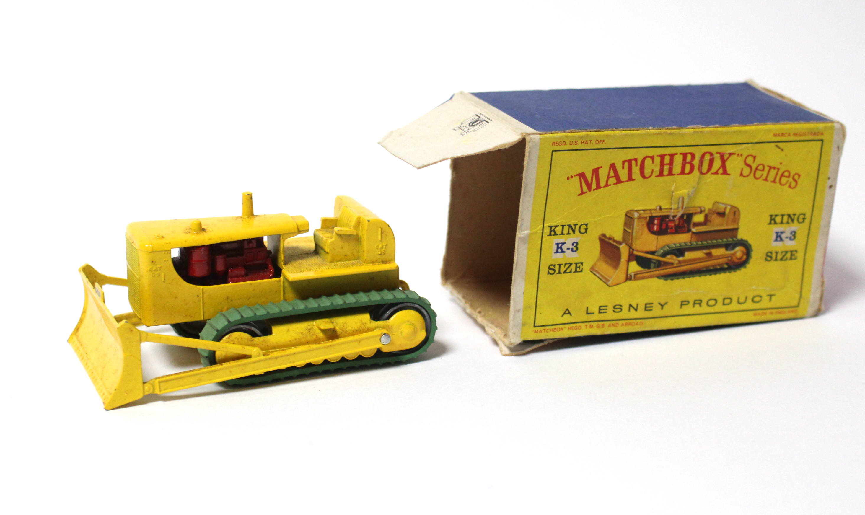 A Lesney Matchbox king size scale model “D9 Caterpillar Bulldozer” (K-3), boxed.