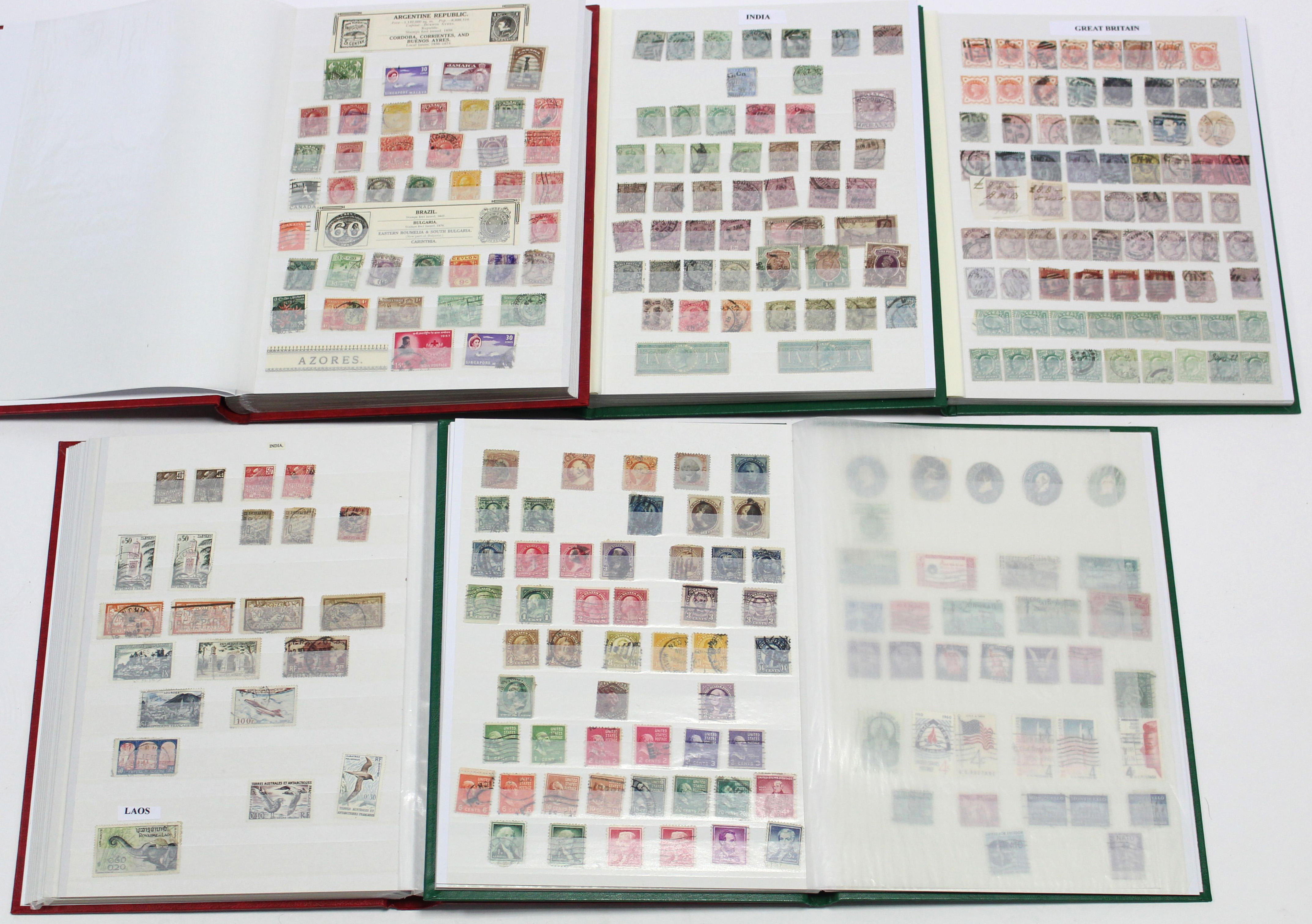 A collection of G. B. pre-decimal & British Empire stamps in two albums; & a collection of G. B. &