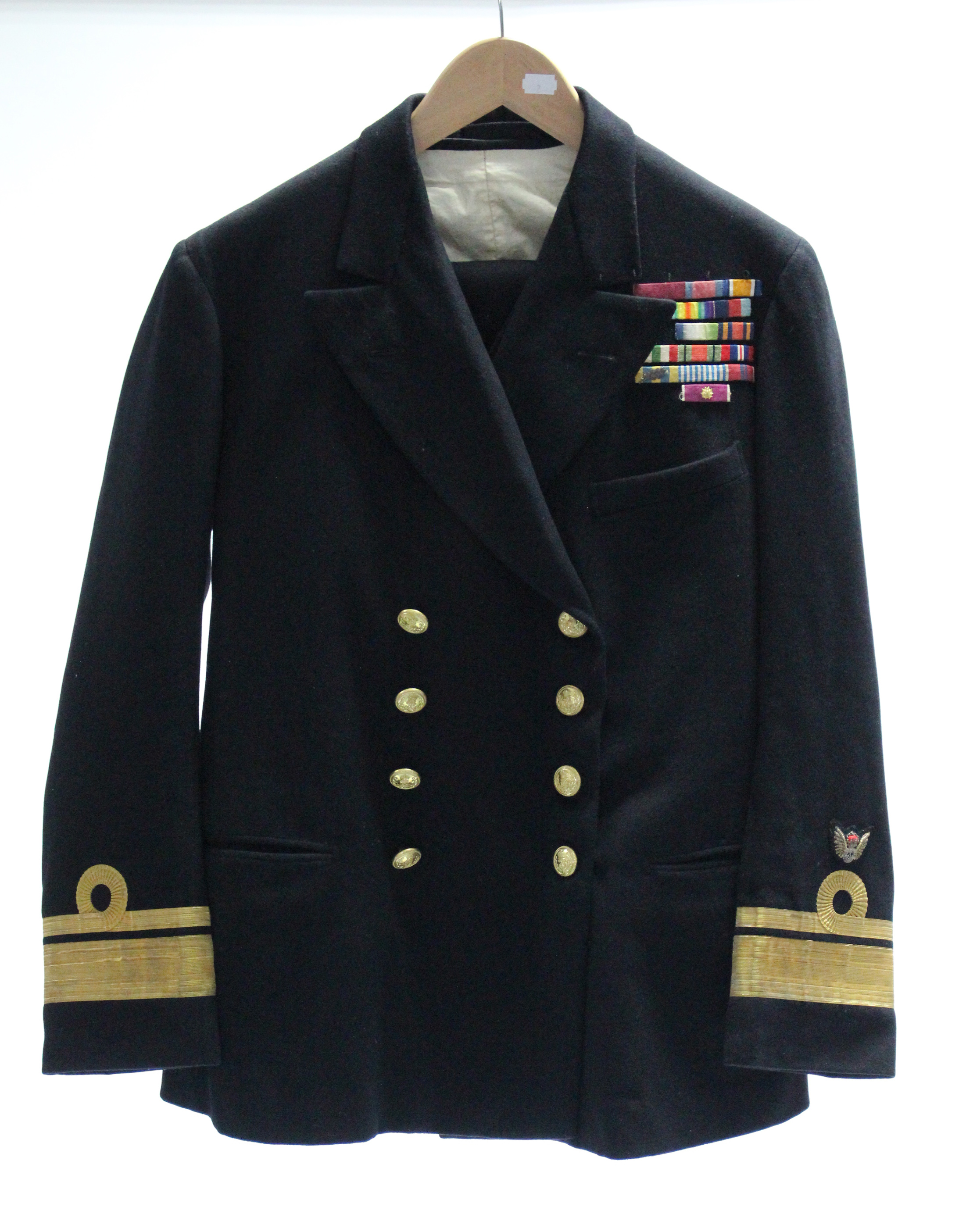 A WORLD WAR II ROYAL NAVAL REAR ADMIRAL’S DRESS UNIFORM comprising a tail coat; a dress jacket; a - Image 2 of 6