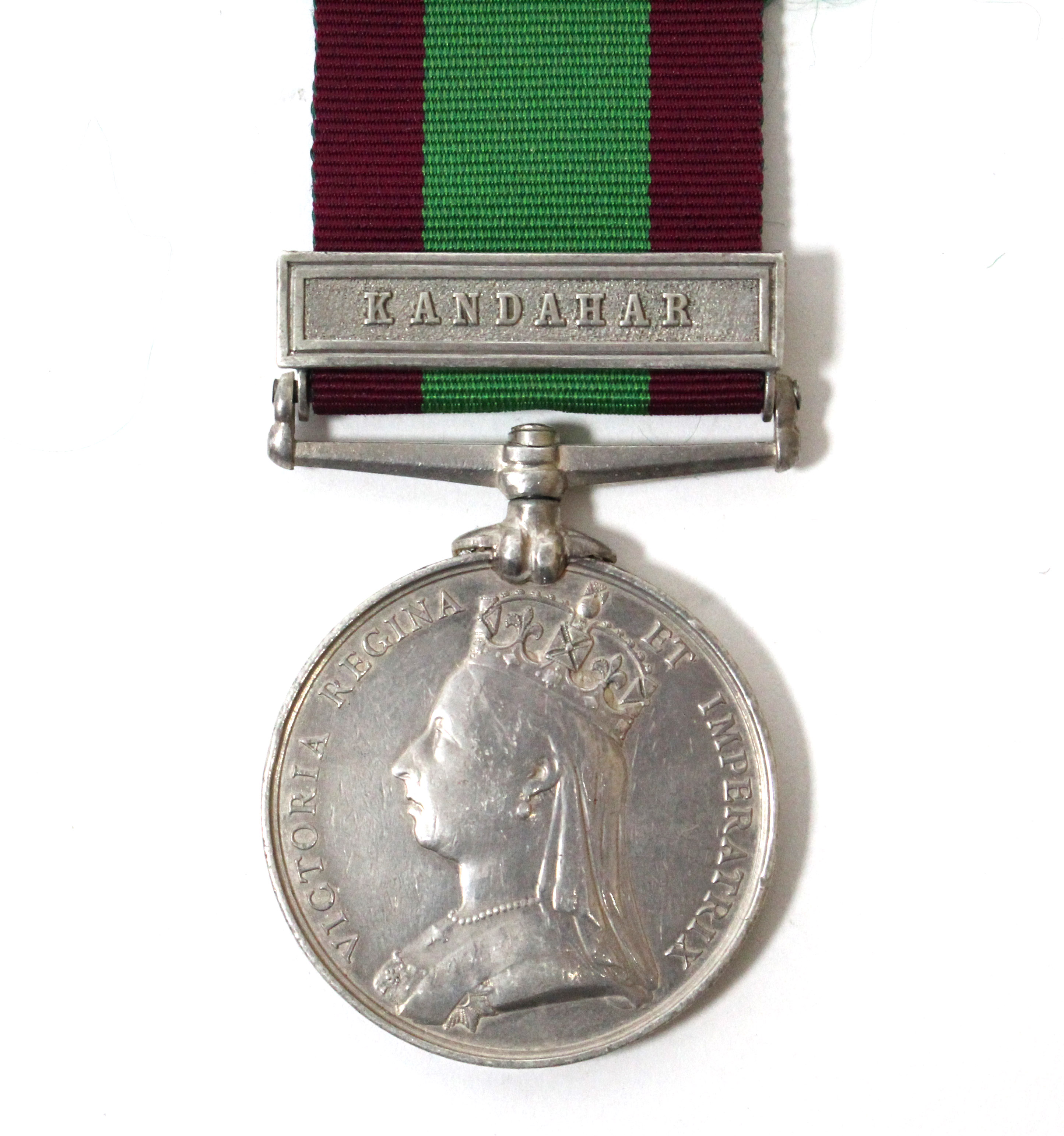 The Afghanistan Medal (1878-80), with clasp “Kandahar”, awarded to: (partially worn)…(?)hurk Sing