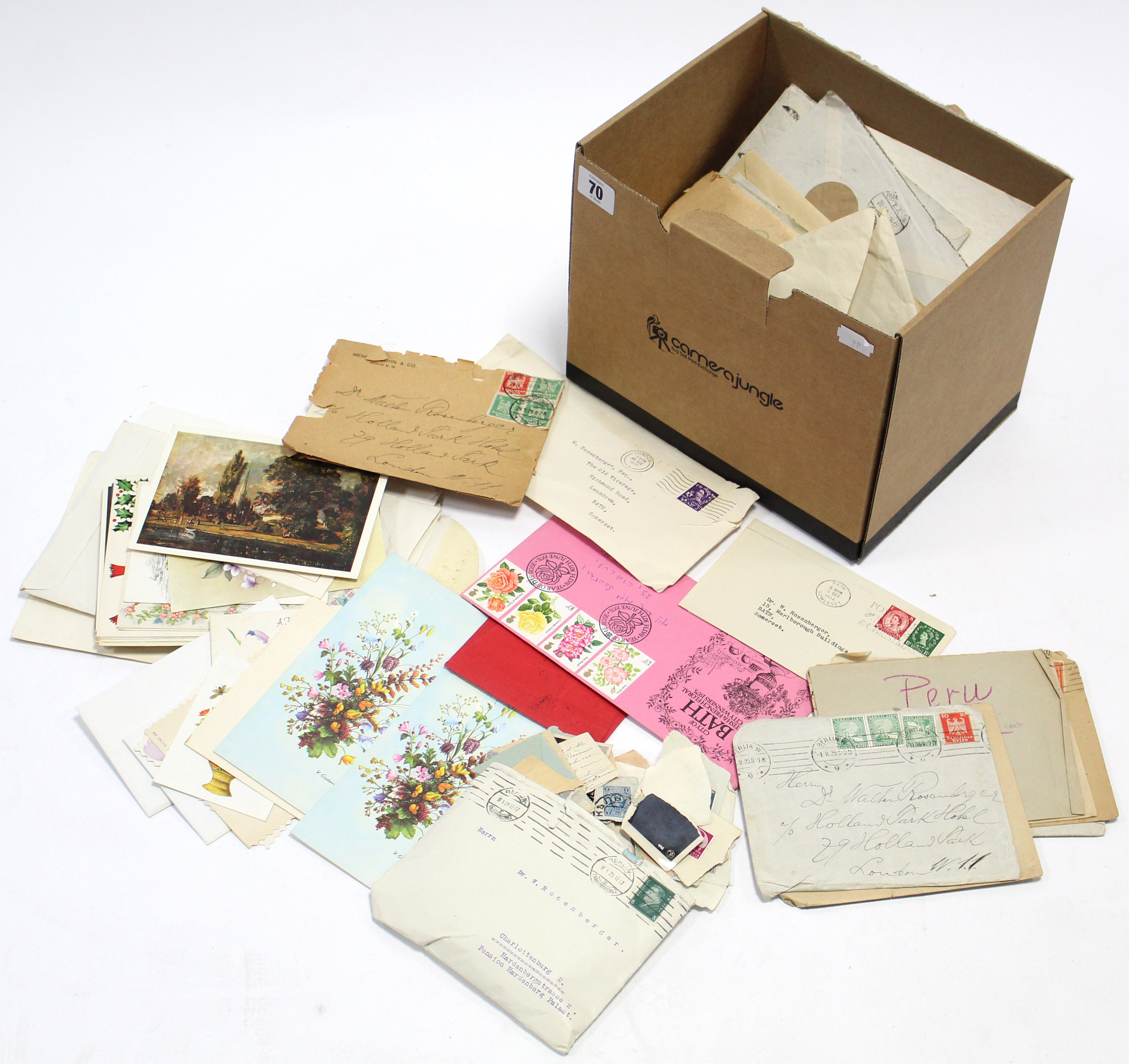 Approximately one hundred loose postcards, mid-late 20th century; together with various cabinet