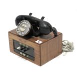 A vintage Dictomatic telephone; & a painted composition chess set, each piece in the form of a