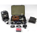 A Kowa “Six” box camera; two plate cameras; seven various other cameras; & various camera