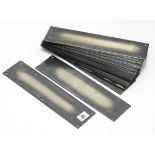 Twenty-eight Edwardian silvered-metal finger-plates, 12” x 3”