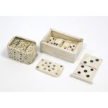 TWO PRISONER-OF-WAR BONE MINIATURE DOMINO SETS.