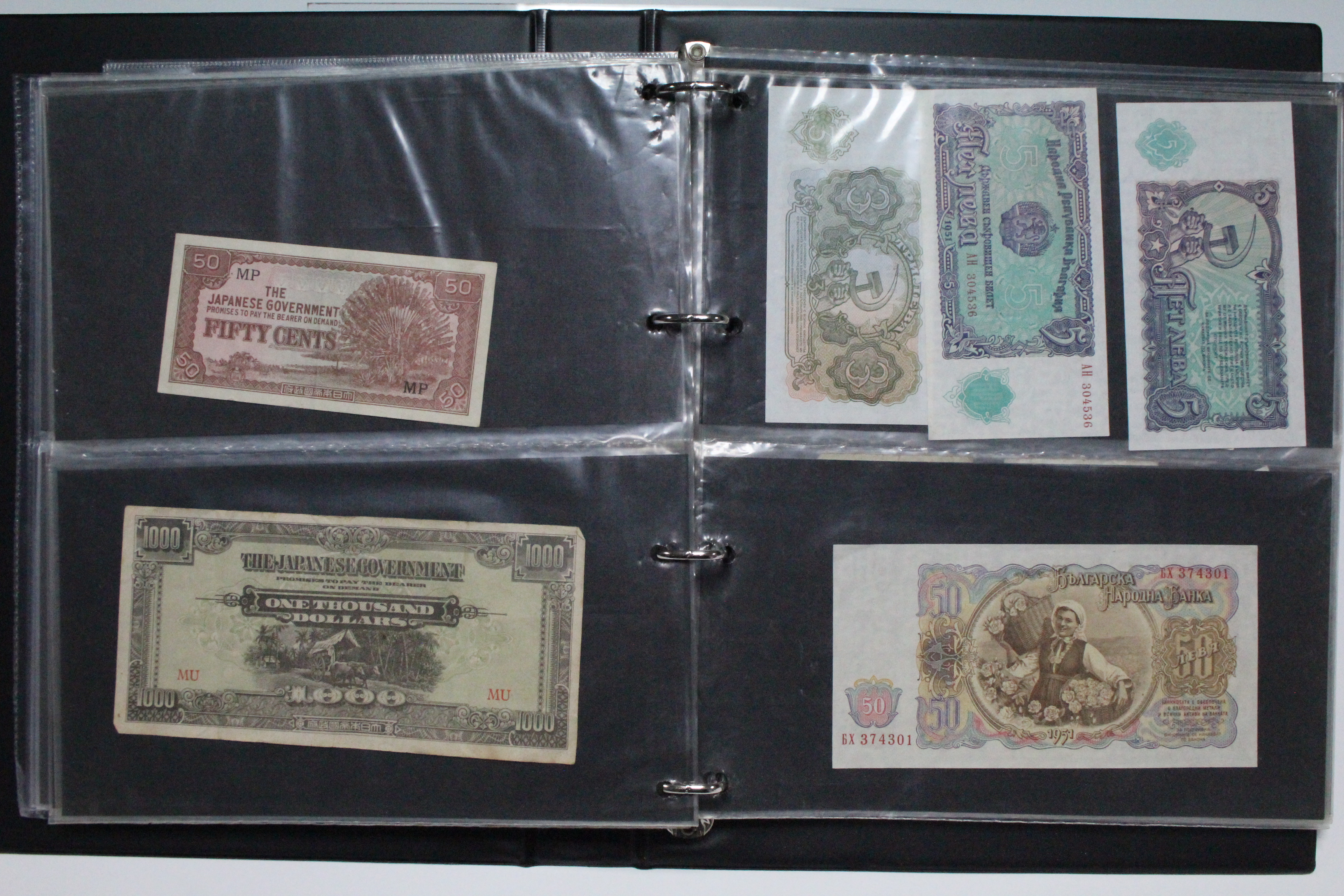 A collection of British & foreign banknotes, contained in a ring-binder album. - Image 7 of 8